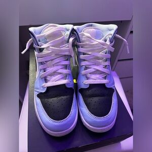 Ice blue/black-sail-white jordan 1 mid